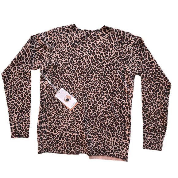 Cyrus Brown Leopard Print Soft Button Front Long Sleeve Cardigan Women Small NWT - Picture 2 of 9
